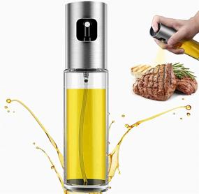 img 4 attached to 🌿 Food-Grade Oil Sprayer for Cooking, Olive Oil Spray Bottle, Multi-Purpose Mister for BBQ, Salads, Grilling, Roasting, Air Fryer, Kitchen - Clear, 1 Piece