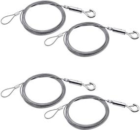 img 4 attached to 📸 Amadget Adjustable Picture Hanging Wire Kit - Heavy Duty Stainless Steel Wire with Loop and Hook for Pictures, Light/Lamp, Mirror - Holds Up to 20KG (Pack of 4 Upgraded)