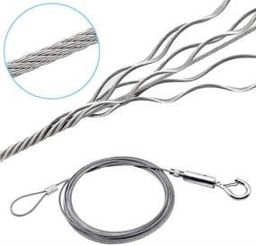 img 2 attached to 📸 Amadget Adjustable Picture Hanging Wire Kit - Heavy Duty Stainless Steel Wire with Loop and Hook for Pictures, Light/Lamp, Mirror - Holds Up to 20KG (Pack of 4 Upgraded)
