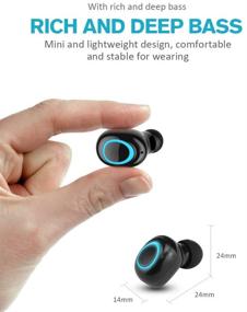 img 1 attached to 🎧 Наушники Edelin True Wireless: водонепроницаемые Bluetooth наушники с микрофоном - идеально подходят для спорта, бега, тренировок - совместимы с iPhone 11, Samsung Galaxy S20, Android, iOS