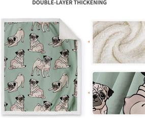 img 2 attached to 🐶 Jekeno Cartoon Pug Dog Sherpa Blanket - Soft and Cozy Print for Kids, Babies, Sofa, Chair, Bed, Office, Travels, Camping - 50"x60