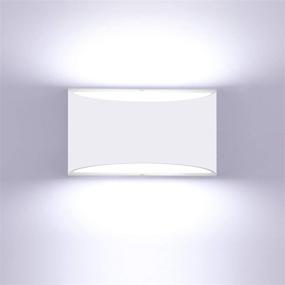 img 4 attached to 💡 12W Dimmable LED Wall Sconces - Modern Indoor Lighting Fixture for Bedroom, Living Room, Hallway - White Aluminum Up Down Wall Lamps - Cool White