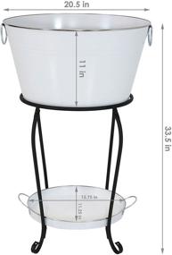 img 2 attached to 🍾 Sunnydaze Large Ice Bucket Beverage Holder: Perfect White Finish for Parties, Holds Beer, Wine, Champagne, and More, with Stand and Tray