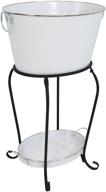🍾 sunnydaze large ice bucket beverage holder: perfect white finish for parties, holds beer, wine, champagne, and more, with stand and tray logo