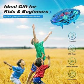 img 1 attached to 🚁 Kids' Hand-Operated Drones - Motion Sensor Mini Drone, Hands-Free Indoor UFO Toy Flying Ball Drone with LED Flowing Charging Cable, 3D Flip Toys Gift for Boys and Girls Helicopter