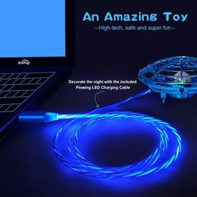 img 3 attached to 🚁 Kids' Hand-Operated Drones - Motion Sensor Mini Drone, Hands-Free Indoor UFO Toy Flying Ball Drone with LED Flowing Charging Cable, 3D Flip Toys Gift for Boys and Girls Helicopter