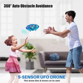 img 2 attached to 🚁 Kids' Hand-Operated Drones - Motion Sensor Mini Drone, Hands-Free Indoor UFO Toy Flying Ball Drone with LED Flowing Charging Cable, 3D Flip Toys Gift for Boys and Girls Helicopter