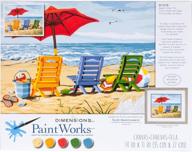 dimensions beach chair trio paint by numbers kit for adults: 14'' w x 11'' l logo