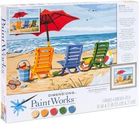 img 3 attached to Dimensions Beach Chair Trio Paint by Numbers Kit for Adults: 14'' W x 11'' L