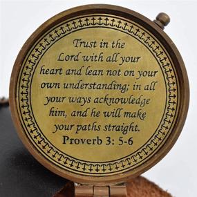 img 3 attached to 🧭 Engraved Graduation Compass with Trust in The Lord, Proverbs 3: 5-16 - Stamped Leather Case, Ideal for Camping, Boating & Confirmation Gifts, Religious Missionary & Graduation Gift Ideas