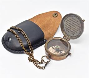 img 1 attached to 🧭 Engraved Graduation Compass with Trust in The Lord, Proverbs 3: 5-16 - Stamped Leather Case, Ideal for Camping, Boating & Confirmation Gifts, Religious Missionary & Graduation Gift Ideas