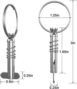 img 3 attached to OIIKI 4 Pack 1/4inch(6.3mm) Diameter Quick Release Pin - 316 Stainless Steel Bimini Top Pin