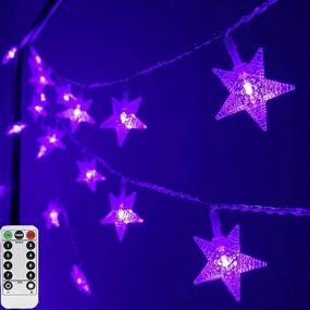 img 4 attached to 🌟 Enhance Your Décor with Darknessbreak Purple Christmas Star String Lights