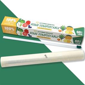 img 4 attached to 🌱 ASTM 6400 Certified Compostable Cling Wrap - 194 Sq Ft Eco Friendly Wrap with Slide Cutter, Reduce Carbon Footprint & Protect Earth