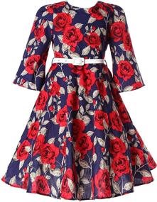 img 4 attached to Bonny Billy Vintage Knee Length Dresses for Girls: Stylish and Timeless Clothing Collection