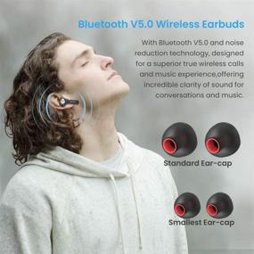 img 3 attached to 🎧 Tagobee TBT11 True Wireless Earbuds - Bluetooth 5.0, IPX5 Waterproof, TWS Stereo, Noise Cancelling, Built-in Mic, Cordless Headphones with Wireless Charging Case