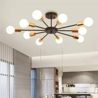 💡 jaycomey semi flush mount black sputnik chandelier – modern industrial ceiling light for kitchen, farmhouse living room, dining room logo