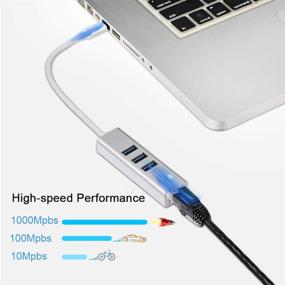 img 1 attached to Высокоскоростной адаптер GTMEDIA USB-A 3.0 к RJ45 Ethernet с разветвителем - 4-портовый гигабитный конвертер 10/100/1000 Мбит/с, совместимый с Win7/8/10, Mac OS, Linux и Vista.