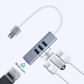 img 3 attached to Высокоскоростной адаптер GTMEDIA USB-A 3.0 к RJ45 Ethernet с разветвителем - 4-портовый гигабитный конвертер 10/100/1000 Мбит/с, совместимый с Win7/8/10, Mac OS, Linux и Vista.