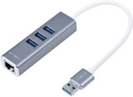 высокоскоростной адаптер gtmedia usb-a 3.0 к rj45 ethernet с разветвителем - 4-портовый гигабитный конвертер 10/100/1000 мбит/с, совместимый с win7/8/10, mac os, linux и vista. логотип