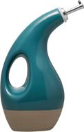 🍶 rachael ray slip glaze ceramics evoo olive oil bottle dispenser - 24 oz, blue: quality & style combined logo