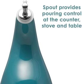 img 2 attached to 🍶 Rachael Ray Slip Glaze Ceramics EVOO Olive Oil Bottle Dispenser - 24 oz, Blue: Quality & Style Combined