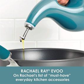 img 3 attached to 🍶 Rachael Ray Slip Glaze Ceramics EVOO Olive Oil Bottle Dispenser - 24 oz, Blue: Quality & Style Combined