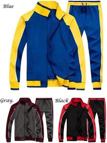 img 1 attached to 🏃 Lightning Fast Litteking Tracksuits: Comfortable Casual Sleeve Jogging.