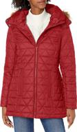 🧥 stylish and warm: marc new york by andrew marc women's chevron quilted down jacket with removable faux fur hood логотип