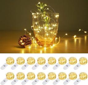 img 4 attached to 16-Pack LE Fairy Light Battery Operated, Warm White, 3.3ft 20 Micro Starry LED, Waterproof Cooper Wire String Light for Indoor Outdoor Wedding, Party, Bedroom, Mason Jar, Craft and More