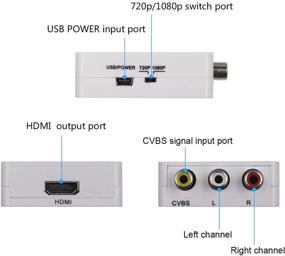 img 1 attached to 🔌 Мини AV к HDMI конвертер адаптер: достигните повышения до 1080P с поддержкой аудио для Xbox, STB, видеомагнитофона, DVD, ТВ, PS3, PS4, ПК - в комплекте кабель зарядки USB