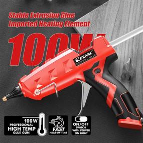 img 1 attached to 🔥 EZARC Hot Melt Glue Gun: Heavy Duty Full Size 100W Kit with 20Pcs Glue Sticks for DIY, Arts & Crafts, Sealing, Quick Repairs at Home or Office