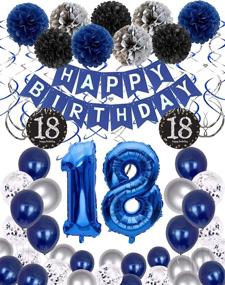 img 4 attached to 🎉 Blue and Silver 18th Birthday Party Decorations for Boys and Girls, Happy Birthday Banner Balloon Letters, Party Decor for Men, Birthday Balloons, Birthday Ballons