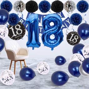 img 1 attached to 🎉 Blue and Silver 18th Birthday Party Decorations for Boys and Girls, Happy Birthday Banner Balloon Letters, Party Decor for Men, Birthday Balloons, Birthday Ballons