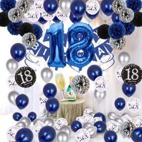 img 2 attached to 🎉 Blue and Silver 18th Birthday Party Decorations for Boys and Girls, Happy Birthday Banner Balloon Letters, Party Decor for Men, Birthday Balloons, Birthday Ballons