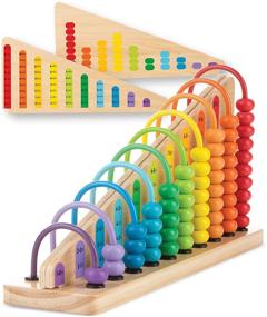 img 3 attached to 🧮 Melissa & Doug Add & Subtract Abacus - Enhance Math Skills with 55 Colorful Beads and Sturdy Wooden Construction