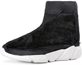 img 2 attached to 👢 Stylish Black Ankle Boots for Women - Comfy Sock Sneakers, Athletic Walking & Running Shoes with Soft Breathable Design, Elastic Lightweight Platform Sole