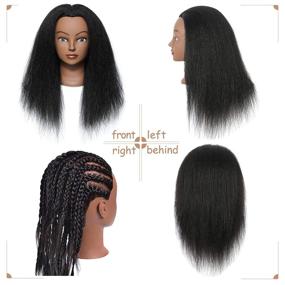 img 3 attached to 14 inch Mannequin Head with Human Hair for Salon Training: Real Hair Manikin for Styling, Braiding & Hairdresser Practice
