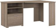 🖥️ bush furniture cabot corner desk with storage: sleek 60w ash gray design logo