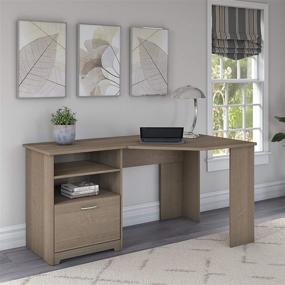 img 3 attached to 🖥️ Bush Furniture Cabot Corner Desk with Storage: Sleek 60W Ash Gray Design