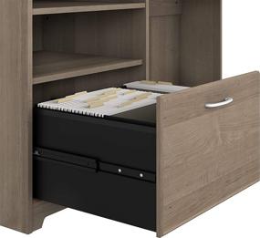 img 1 attached to 🖥️ Bush Furniture Cabot Corner Desk with Storage: Sleek 60W Ash Gray Design