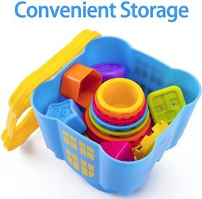 img 1 attached to 🔢 iPlay, iLearn Baby Stacking Toys, Toddler Nesting Stack Cups, Infant Stackable Block, Kids Sorting Game with Shape Sorter for Sand Bath, Birthday Gifts for 12 Months, 18 Months, 24 Months, 1 Year, 2 Years, 3 Year Old Boys, Girls - Improved SEO-friendly Product Name