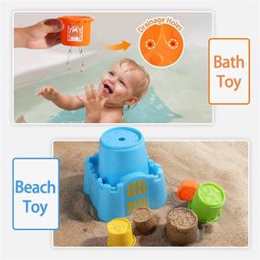 img 3 attached to 🔢 iPlay, iLearn Baby Stacking Toys, Toddler Nesting Stack Cups, Infant Stackable Block, Kids Sorting Game with Shape Sorter for Sand Bath, Birthday Gifts for 12 Months, 18 Months, 24 Months, 1 Year, 2 Years, 3 Year Old Boys, Girls - Improved SEO-friendly Product Name