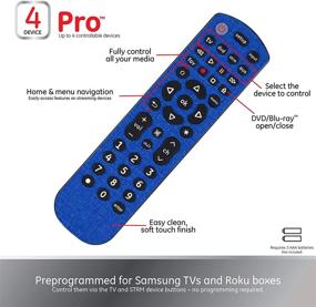 img 1 attached to GE Universal Remote 46577 Cobalt Blue for Samsung, Vizio, LG, Sony, Sharp, Roku, Apple TV, TCL, Panasonic, Smart TVs, Streaming Players, Blu Ray, DVD - 4 Device