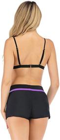 img 1 attached to 🩱 Womens Shorts Waistband Swimsuit: Stylish Swimwear for Women's Clothing