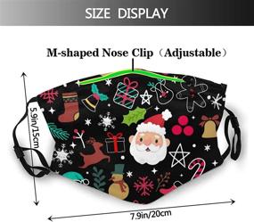 img 3 attached to 🎄 Tequfe Christmas Face Mask: Washable, Reusable Bandanas with Adjustable Earloops for Men and Women - Includes 2 Filters