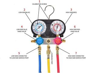 img 2 attached to Advanced Aain LX14 R134 Diagnostic A/C Manifold Gauge Kit: High-quality HVAC Gauge Set with 5FT Hose for R134A, R404A, R407 Refrigerants