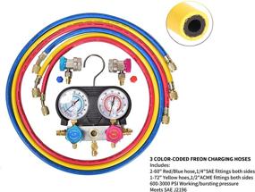 img 3 attached to Advanced Aain LX14 R134 Diagnostic A/C Manifold Gauge Kit: High-quality HVAC Gauge Set with 5FT Hose for R134A, R404A, R407 Refrigerants