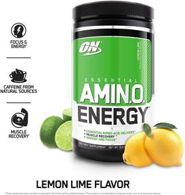 img 3 attached to 🍋 Оптимальное питание Amino Energy - высококачественная препара-тренировка с зеленым чаем, ВСАА, важными аминокислотами, формулой соответствующей кето-диете, экстрактом зеленого кофе, энергетическим порошком - лимонно-лаймовый вкус, 30 порций