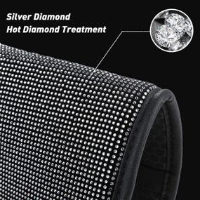 img 3 attached to Uphily Bling Diamond Center Console Cover Luster Crystal Rhinestone Arm Rest Padding Protective Case For Women